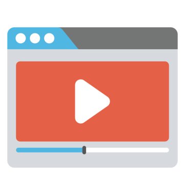 Video pazarlama temsil eden oyuncu işareti ile bir ekran