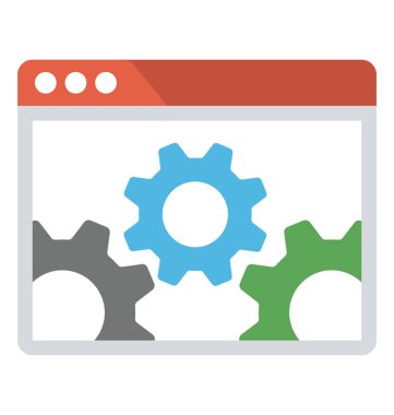 Bir ekran ile cogwheels, web en iyi duruma getirme