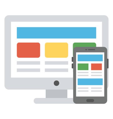 Bir bilgisayar ve taşınabilir aygıt yanıt veren web tasarım kavramı temsil eden