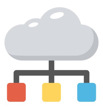 Bulut ağ gösterilen bağlantıları ile bulut