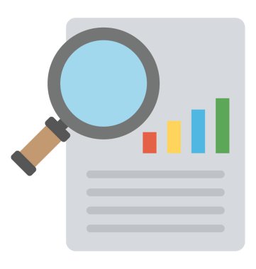 Büyüteç'i tekrar denedim çubuk grafik raporu pazarlama kavramı sunan bir belgeyle