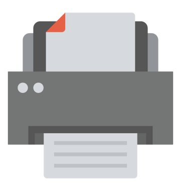 Düz simgesi tasarım, baskı makinesi, yazıcı