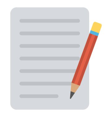 Bir kalem simgesi notlar tutmak için bir not defteri