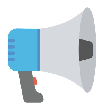 Pazarlama kavramı gösterilen bir megafon bir düz vektör simge tasarım