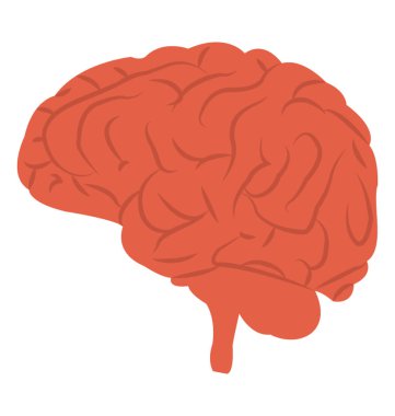 İnsan beyninin bir basit düz simgesi tasarım