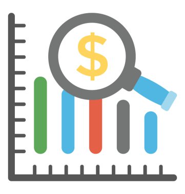 Vektör simge finansal büyüme düz veya grafik artırmak