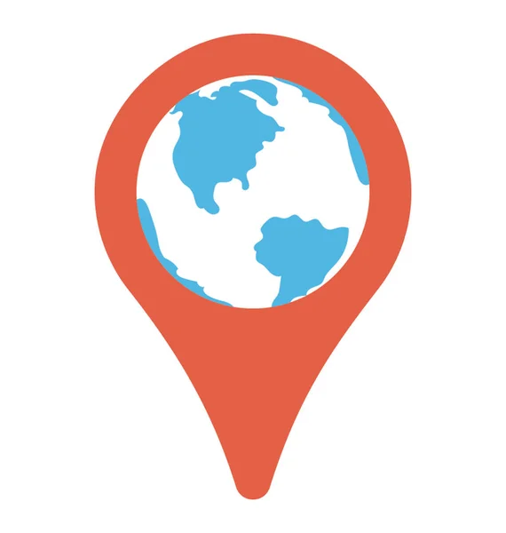 Une Broche Carte Avec Globe Intérieur Montre Gps — Image vectorielle