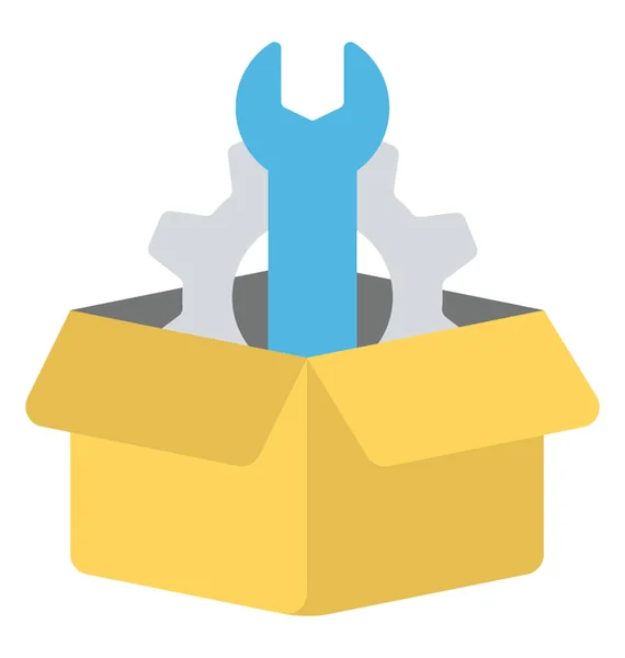 Ένα Κουτί Συσκευασίας Εργαλεία Seo Συσκευασίας — Διανυσματικό Αρχείο