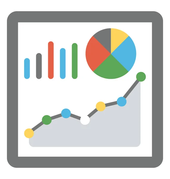 Skärm Med Statistik Grafisk Representation — Stock vektor