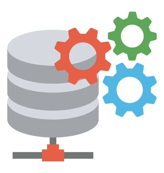 Base Dados Com Rodas Dentadas Representando Sistema Gestão Bases Dados —  Vetores de Stock