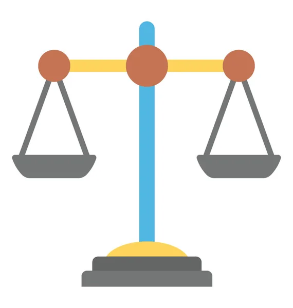 Eine Ausgewogene Darstellung Von Recht Oder Gerechtigkeit Flaches Icon Design — Stockvektor
