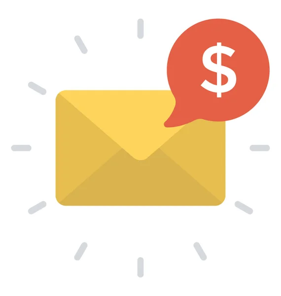 Een Mailpictogram Met Dollarteken Mail Marketingconcept — Stockvector