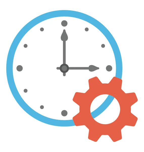 Reloj Con Rueda Dentada Símbolo Gestión Del Tiempo — Archivo Imágenes Vectoriales