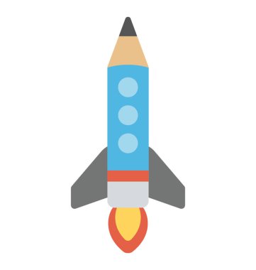 Roket gösteren kavramı yaratıcı başlangıç veya akıllı eğitim ile kalem