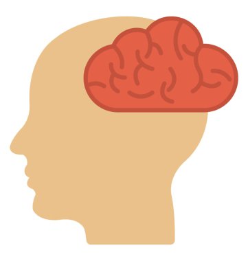 İnsan beyninin bir basit düz simgesi tasarım