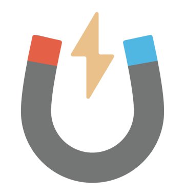 U şekilli mıknatıs düz vektör simgesi tasarım