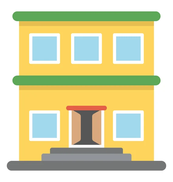 Uma Bandeira Edifício Que Simboliza Edifício Educacional Escolar —  Vetores de Stock