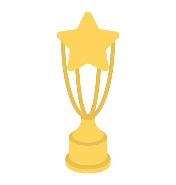 Winners Award Trophy Symbolises Victory — Stock Vector