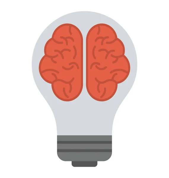Uma Lâmpada Cérebro Simbólico Pensamento Criatividade —  Vetores de Stock