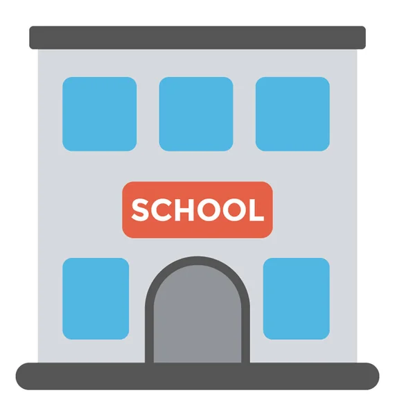 Una Bandera Edificio Que Simboliza Edificio Educativo Escolar — Vector de stock