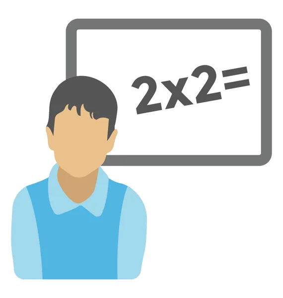 Bir Öğrenci Çözme Matematik Denklemi — Stok Vektör