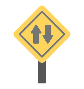 İki şekilde ok bir yolda yol etiket gösterilen ve yol yönlendirme kurulu monte. 