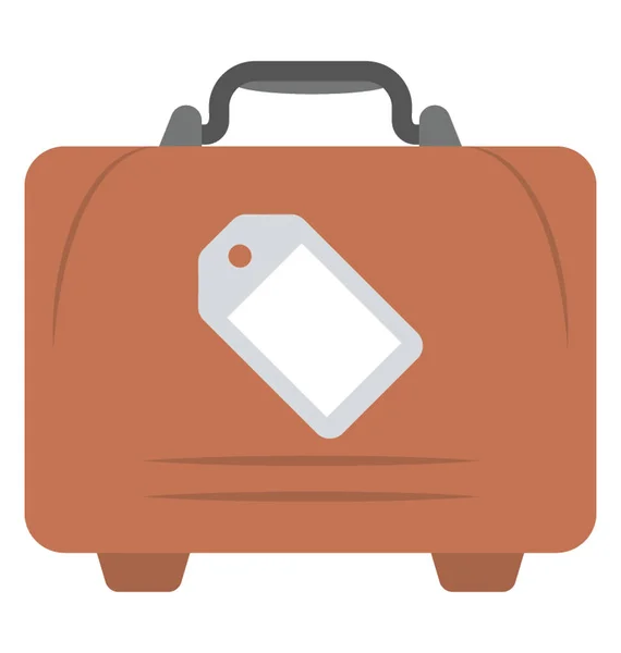 Gut Gepackter Koffer Mit Anhänger Als Symbol Für Flughafengepäck — Stockvektor