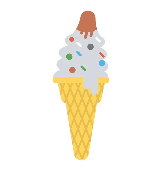 Cono Gelatina Con Gelatinas Coberturas Que Representan Helado — Vector de stock