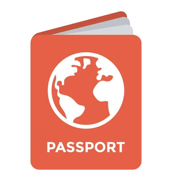 Livreto Cor Vermelha Com Símbolo Globo Representando Passaporte União Europeia — Vetor de Stock