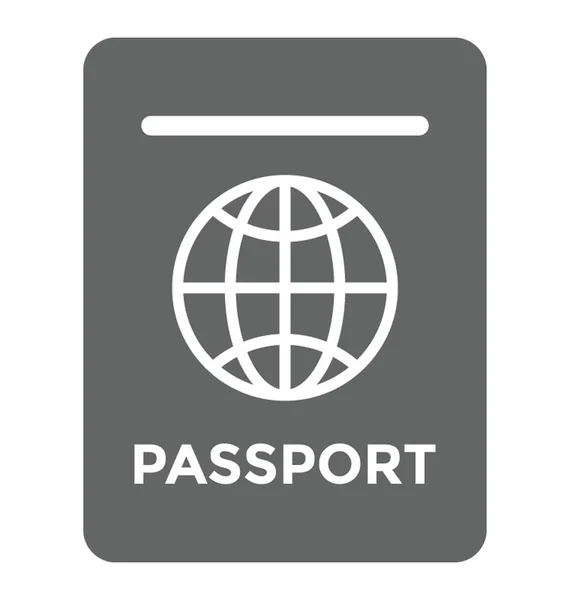 Bize Pasaport Tasvir Küre Simgesi Olan Siyah Renkli Kitapçık — Stok Vektör