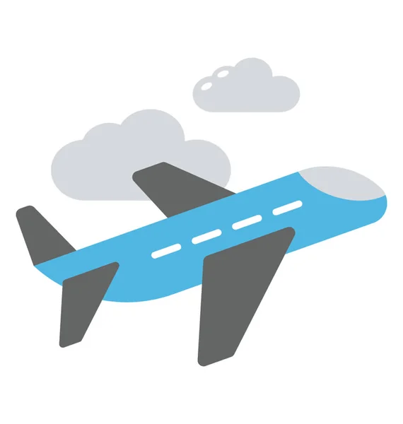 Vliegtuigen Vliegen Lucht Kruising Wolken Beeltenis Van Vlucht — Stockvector