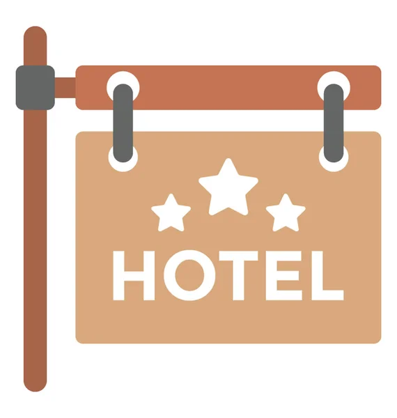 Letrero Del Hotel Montado Una Pared Para Los Turistas Alojamiento — Archivo Imágenes Vectoriales