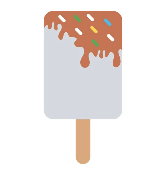 Une Crème Glacée Sur Bâton Avec Des Garnitures Luxueuses Représentant — Image vectorielle