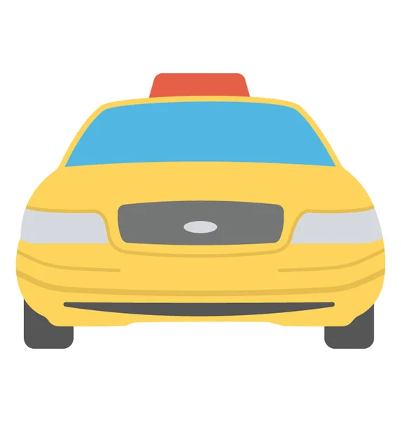 一辆黄色的汽车行驶在代表出租车行驶的路上 — 图库矢量图片