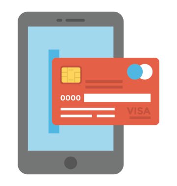 Online ödeme simgesi, app kavramı bankacılık mobil