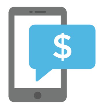 Cep telefonu ile para ve sms, düz tasarım mobil bankacılık