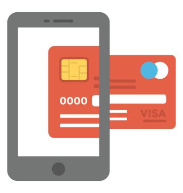 Online ödeme simgesi, app kavramı bankacılık mobil