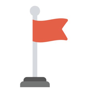 Stand Stick, düz vektör simgesi tasarım çırpınan bir bayrak