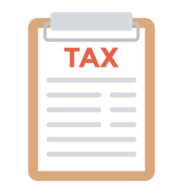 Bir vergi beyannamesi belge, düz simge görüntüsü