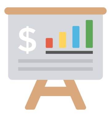 Sunuyu gösteren grafik veri ile bir stand kurulu