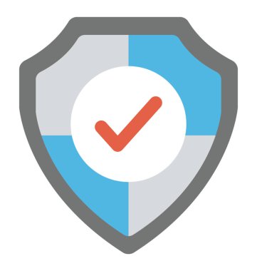 Güvenlik amblem, onay işareti ile Koruma Kalkanı