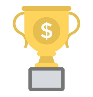 Finansal başarı gösteren dolar işareti olan bir altın ödülü Kupası