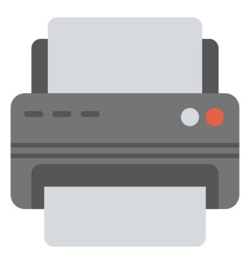 Bir yazıcı veya bir faks makinesi düz simgesi