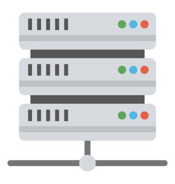 Teknoloji ve web barındırma tarafından temsil edilen veritabanı