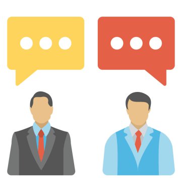 Kabarcık işaretleri diyalog temsil eden iki kişi