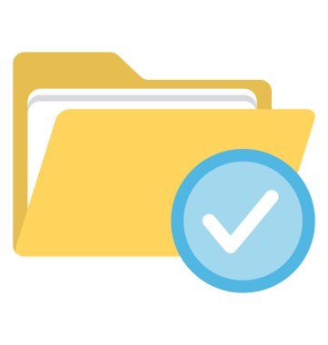 Bir dosya klasör onay işareti ile veri kavramı onayladı.