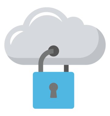 Asma kilit koruma bulut temsil eden bir bulutla