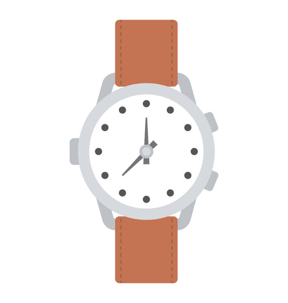 A flat design of watch, punctuality concept 