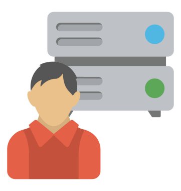 Sunucu Yöneticisi temsil eden sunucu yanı sıra erkek avatar