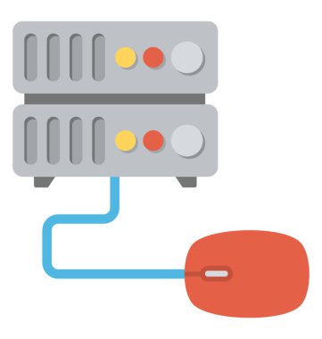 Bilgi işlem sunucu simgeleyen bir sunucuya bağlı bilgisayar fare. 